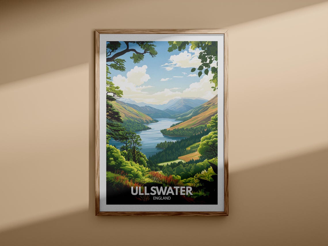 Ullswater England Lake District Mountains Vintage Travel Poster Art - Image 3