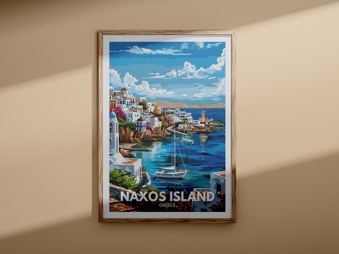 Naxos Island Print Naxos Island Travel Poster Greece Wall Art Print Greece Home Decor Travel Wall Art Poster Unique City Print - Image 3