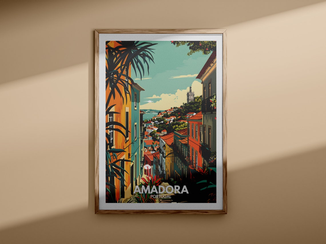 Amadora Print Amadora Travel Poster Portugal Wall Art Print Portugal Home Decor Travel Wall Art Decor Unique City Poster - Image 3