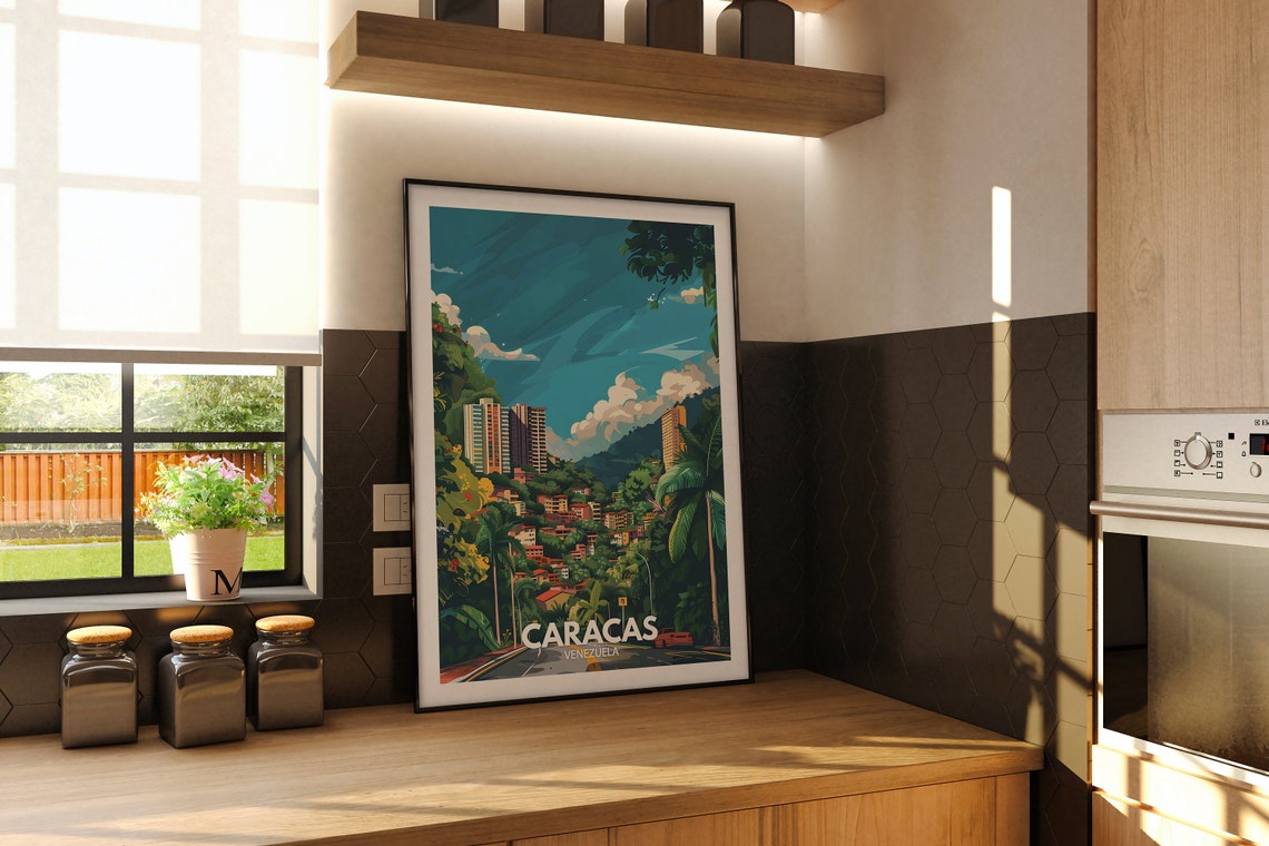 Caracas Print Caracas Travel Poster Venezuela Wall Art Print Venezuela Home Decor Travel Wall Art Decor Unique City Poster - Image 2