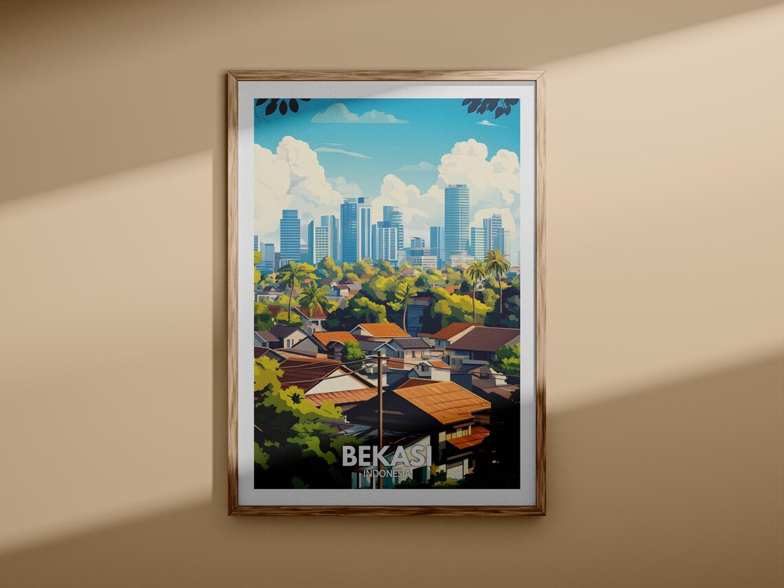 Bekasi Print Bekasi Travel Poster Indonesia Wall Art Print Indonesia Home Decor Travel Wall Art Decor Unique City Poster - Image 3