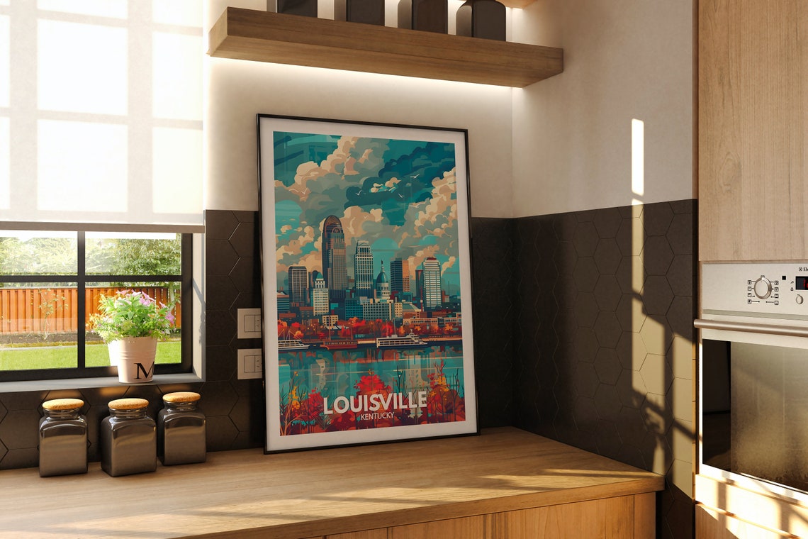Louisville Print Louisville Travel Poster Kentucky Wall Art Print United States Travel Home Decor Usa City Poster - Image 2