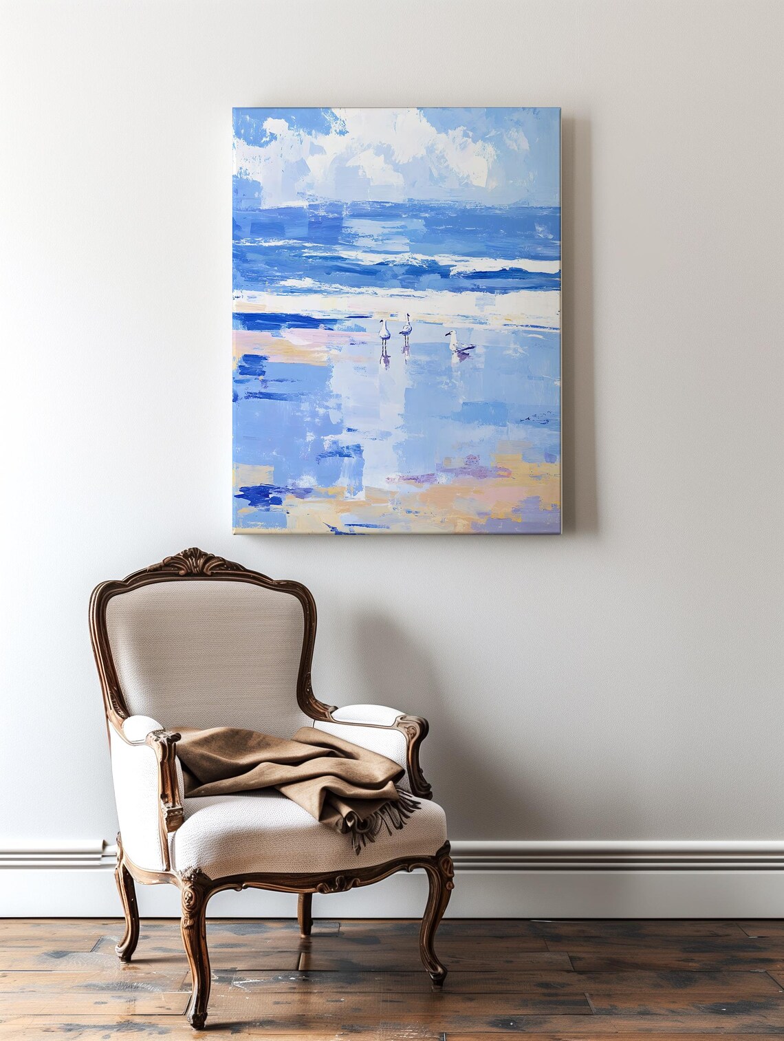 Electric Blue Ocean Abstract Maritime Art Print - Image 2