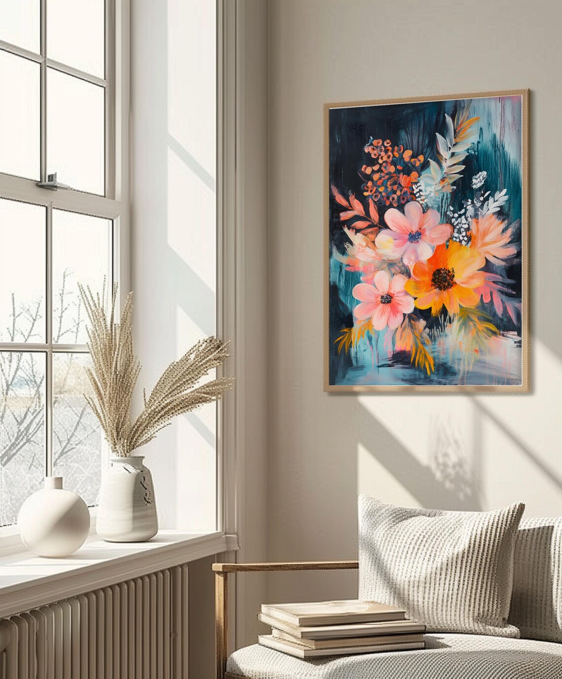 Flower Painting, Dreamy Vintage Floral Bouquet - Image 2