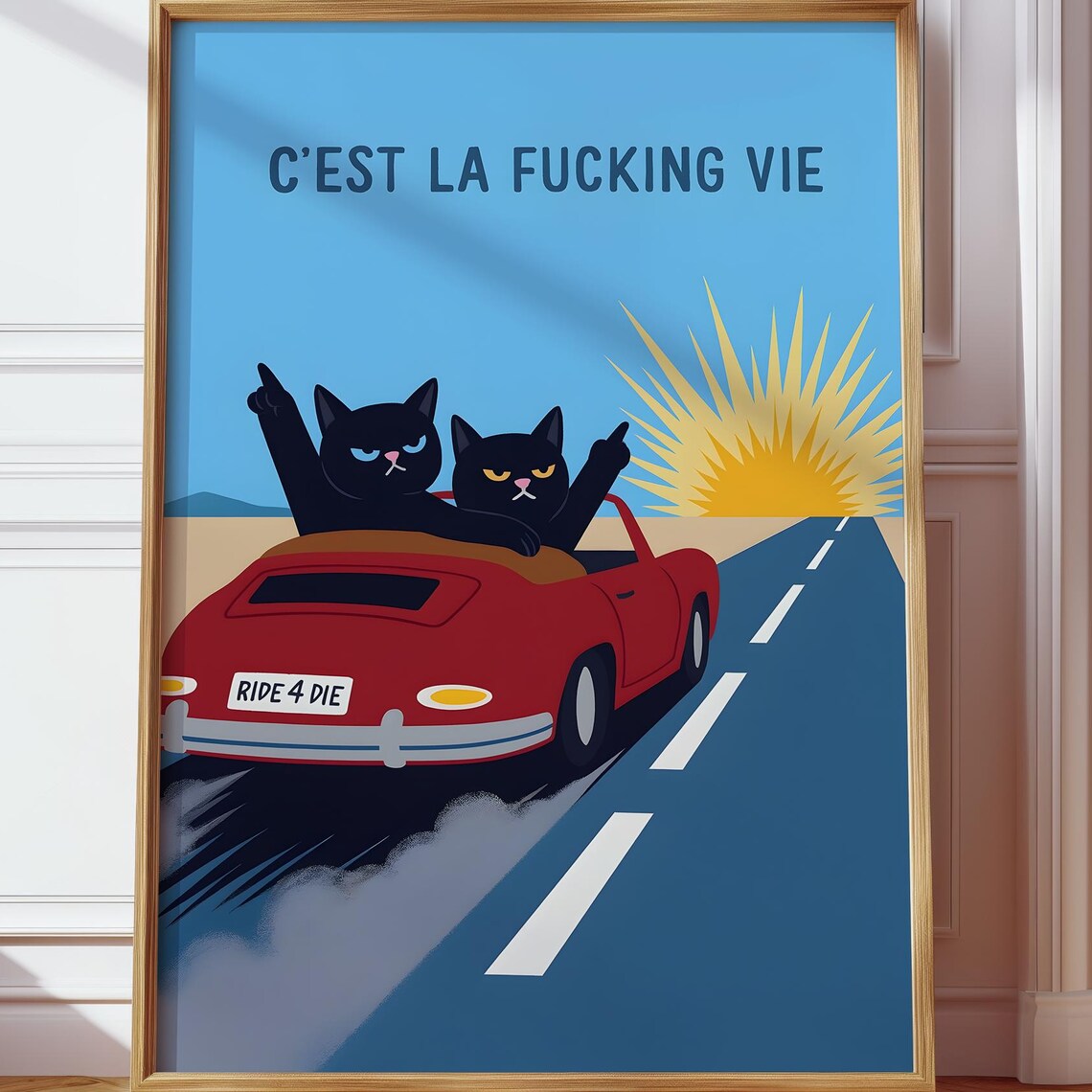 Cest La Vie Bombay Cat Funny French Quote Poster