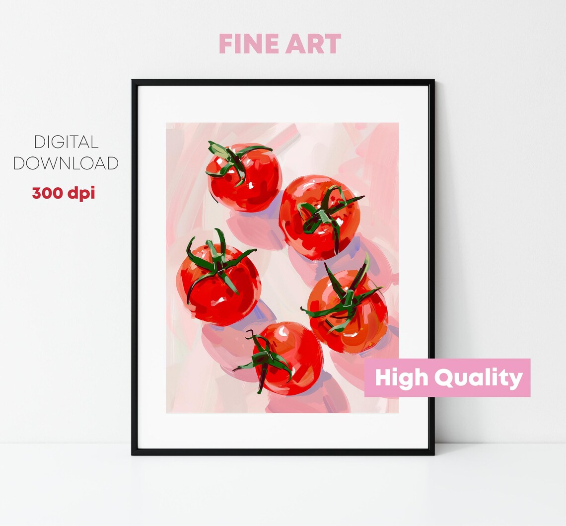 Tomatoes Art Vegetable Wall Print Vegetable Poster Cozy Art For The Kitchen Home Decorating Gift - Image 4