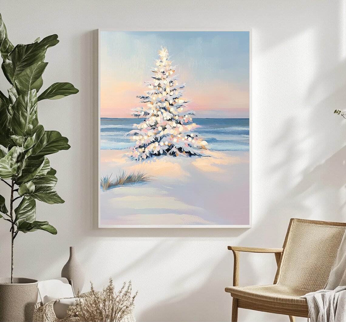 Christmas Tree Painting, Christmas Home Decor Art Print - Image 4