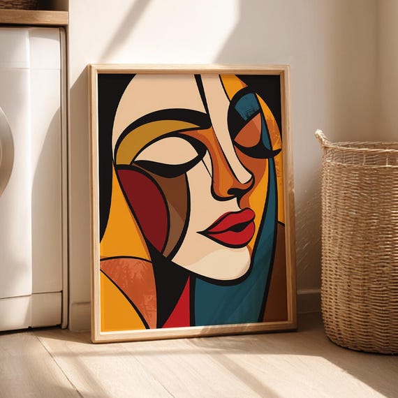 Abstract Woman Face Art Print Bold Modern Home Decor