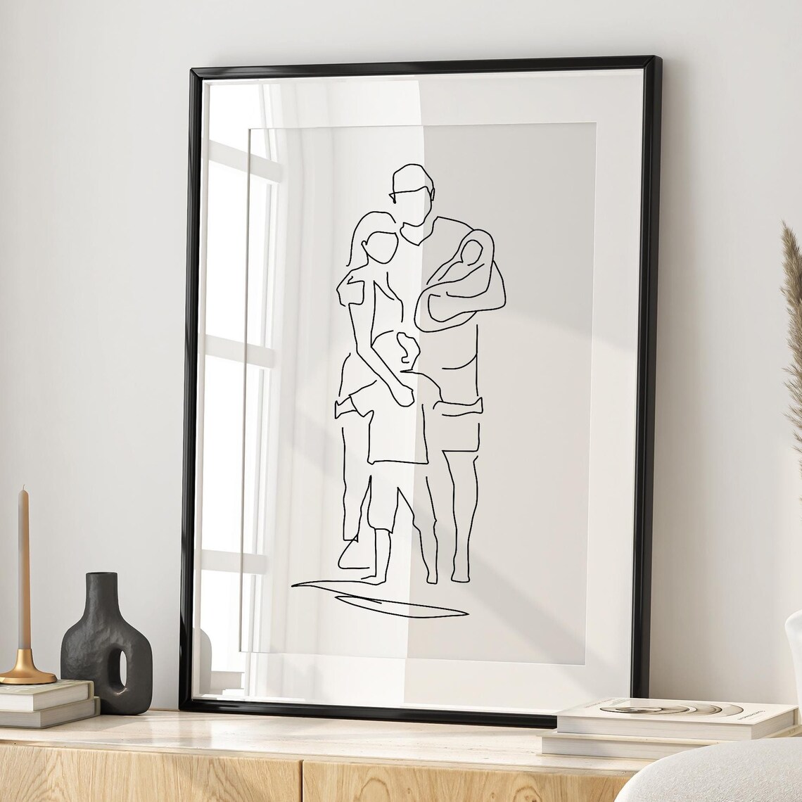 Family Line Art Family Drawing Family Print Family Portrait Gift Family Print Gift Family Illustration Family Sketch Hand Drawn Gift