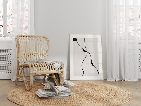 Neutral Wavy Lines Abstract Print Minimalist Wall Art Contemporary Art Print Neutral Wall Art Modern Aesthetic Print Wall Art