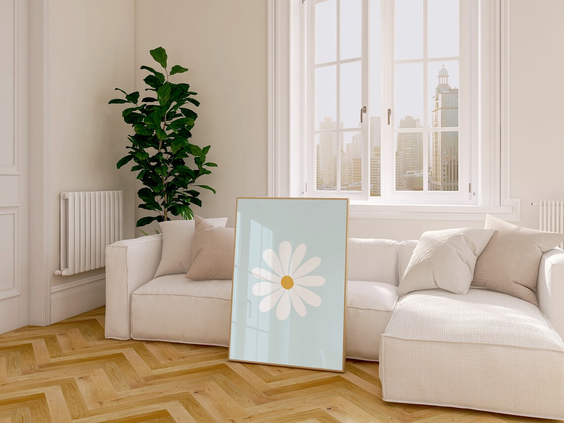Daisy Print Boho Floral Art Print for Nursery - Image 4
