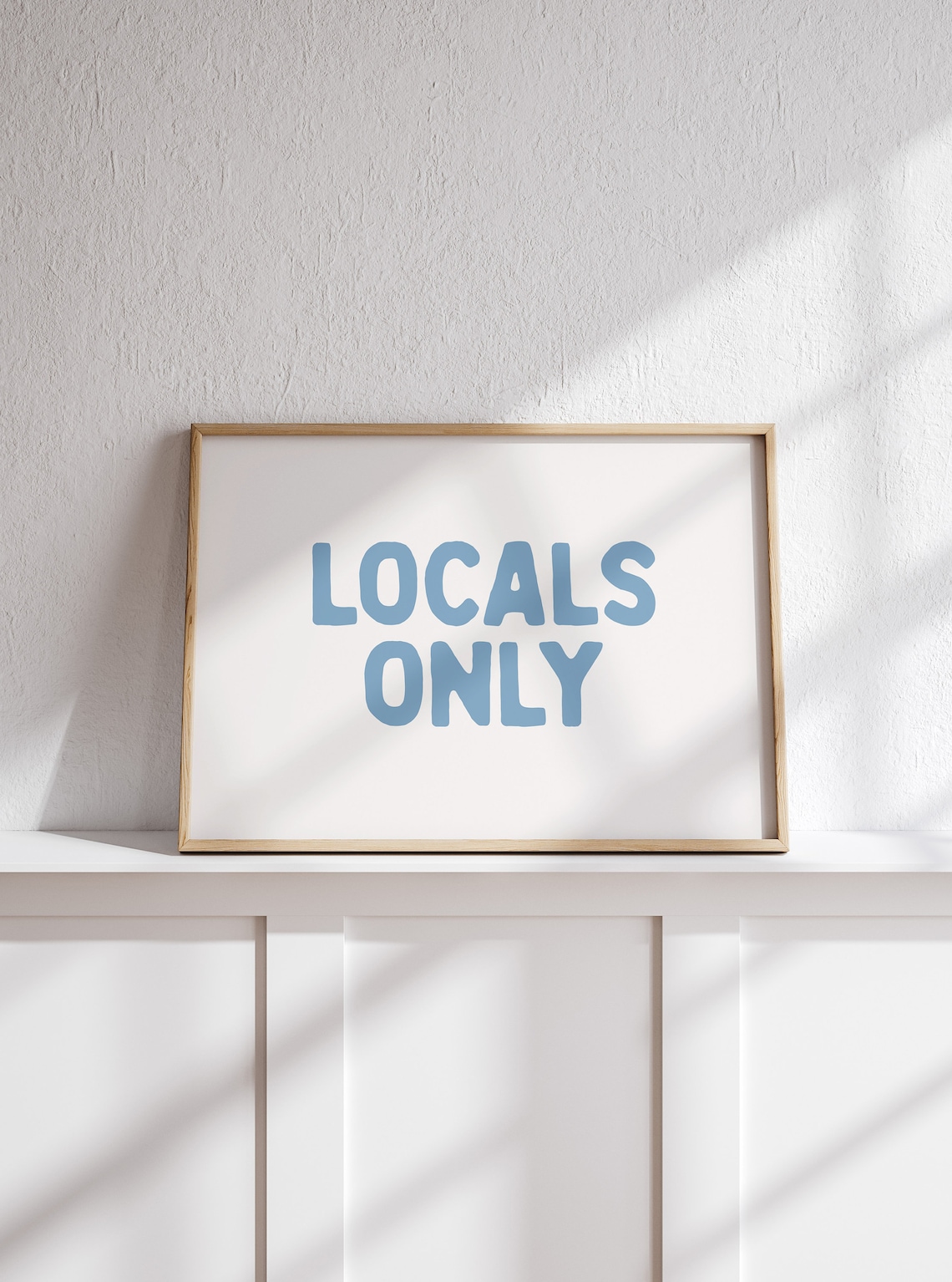 Locals Only Coastal Wall Art, Minimalist Beach Print