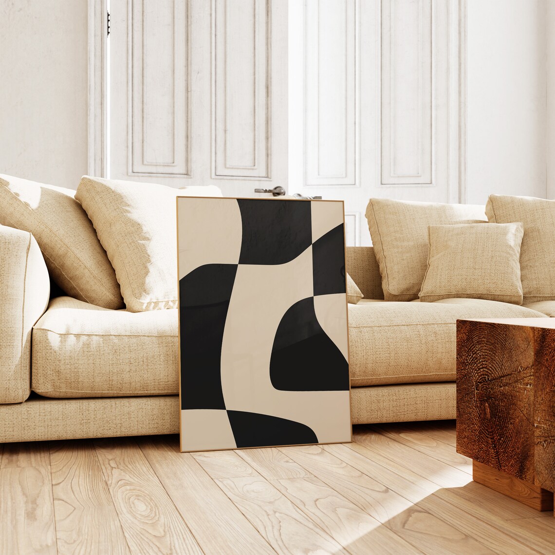 Neutral Beige Abstract Print, Minimalist Wall Art - Image 2