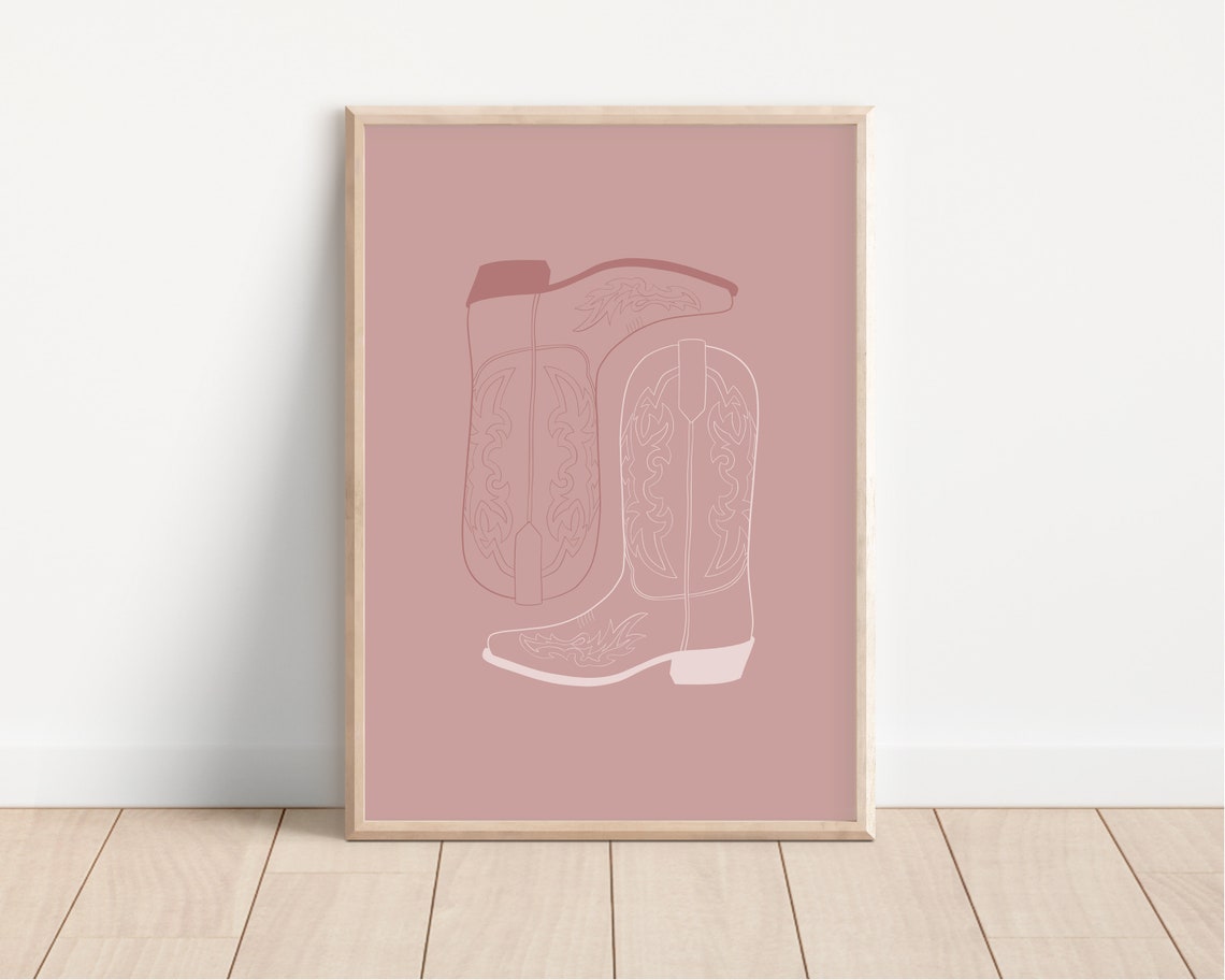 Cowgirl Boots Nursery Print Cowgirl Western Wall Art Pink Nursery Wall Art Western Nursery Print Cowgirl Wall Art Wall Art - Image 3