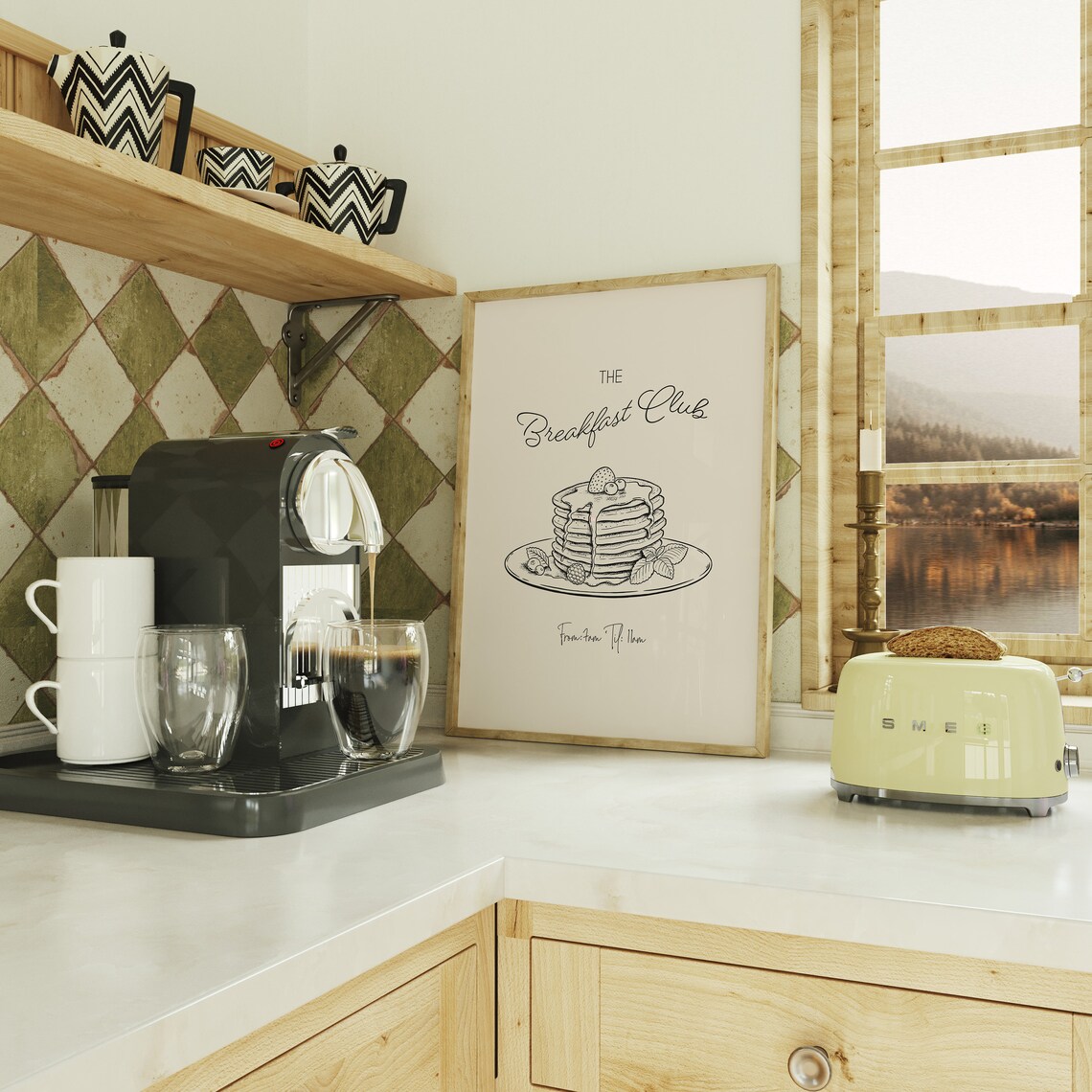 The Breakfast Club Pancake Stack Line Art Print For Kitchens - Image 4