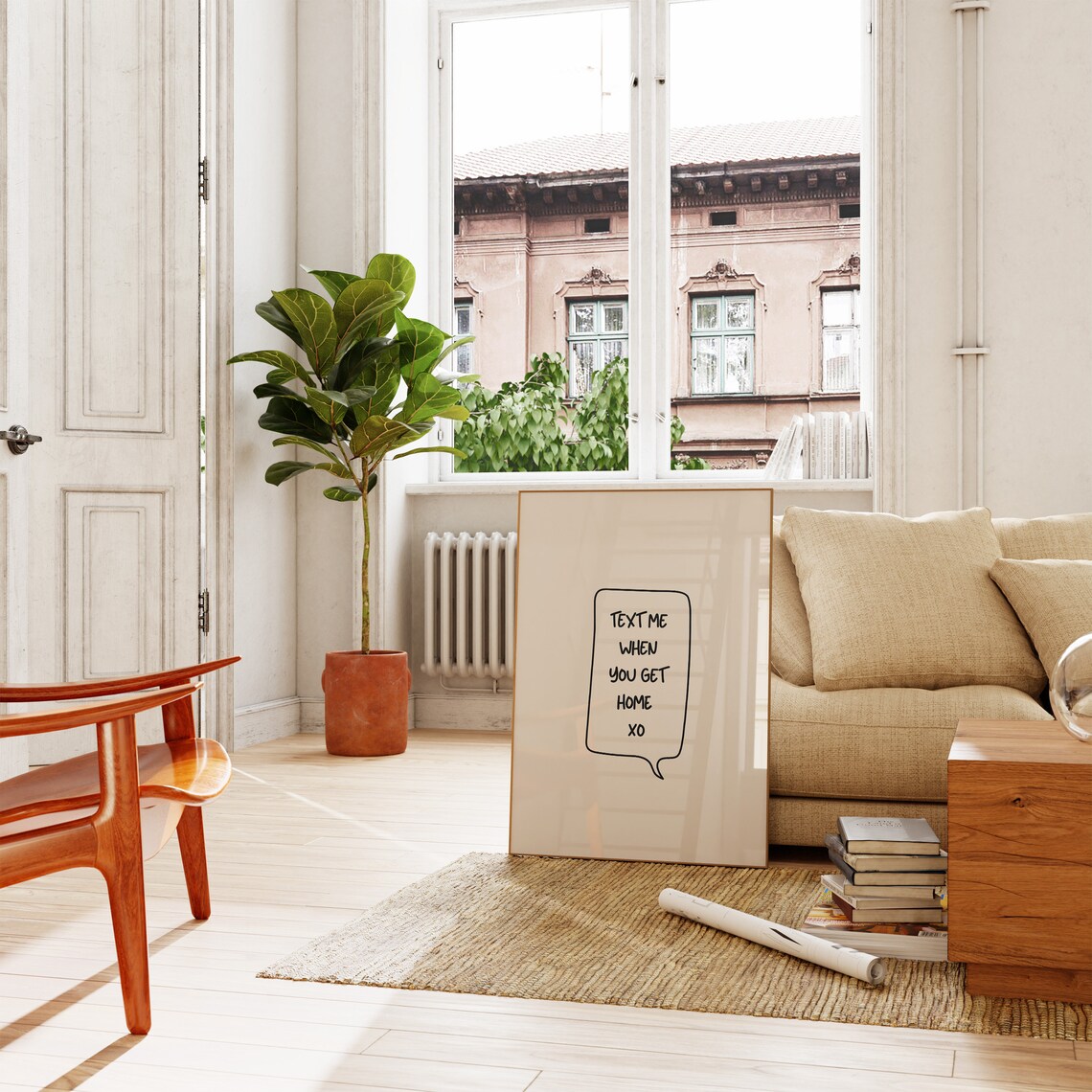 Text Me When You Get Home Art Print, Preppy Dorm Decor - Image 3