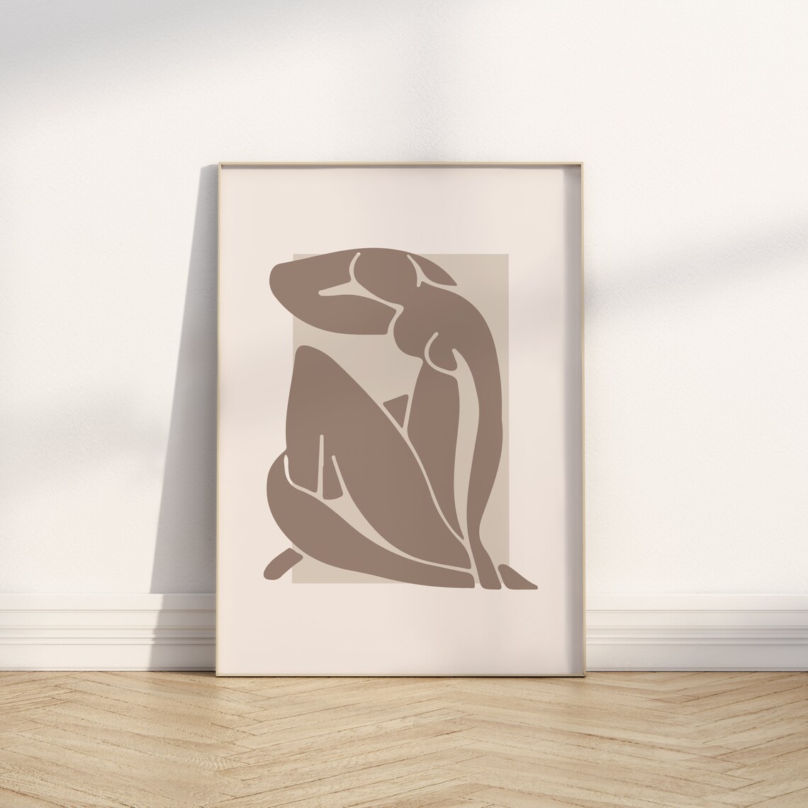 Henri Matisse Style Taupe Female Form Abstract Body Art Poster - Image 2