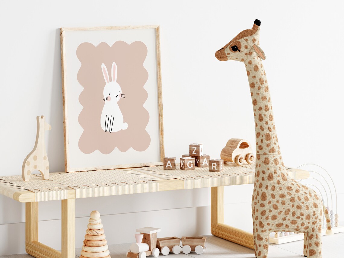 Cute Bunny Print, Girls Nursery Wall Art - Image 2