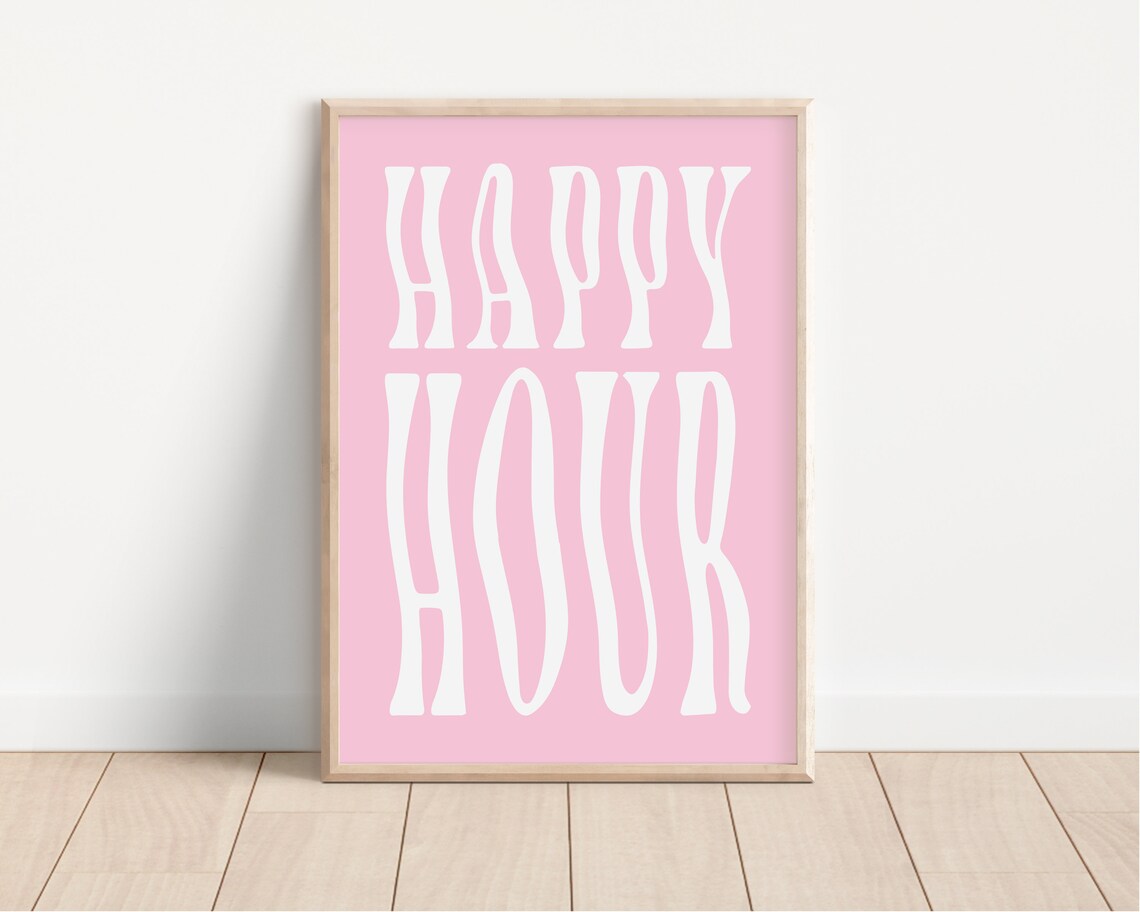 Happy Hour Cocktail Print, Bar Cart Wall Art - Image 4