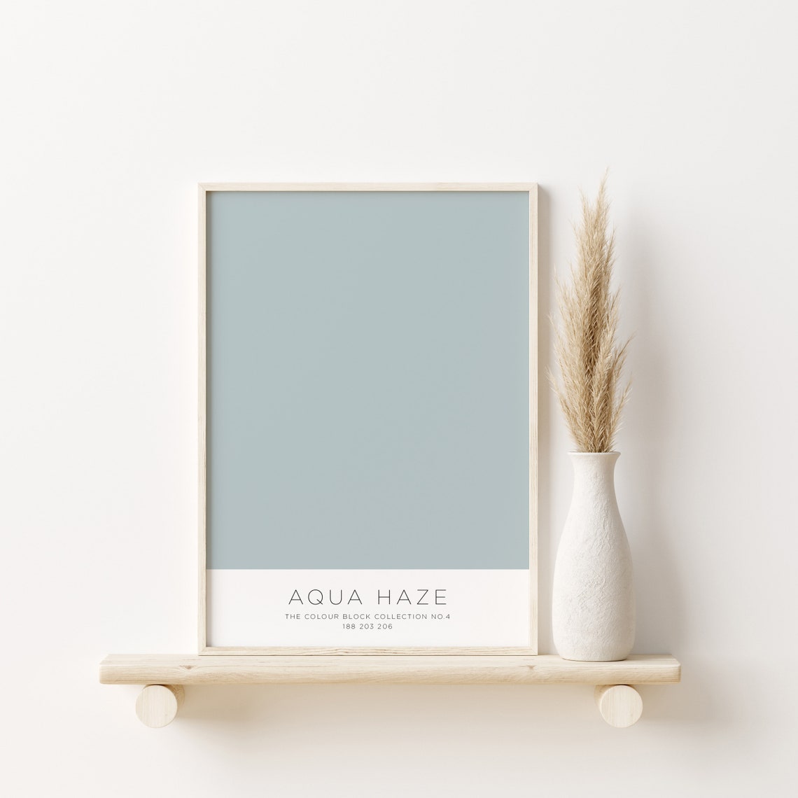 Aqua Haze Solid Colour Block Minimalist Blue Modern Print Decor