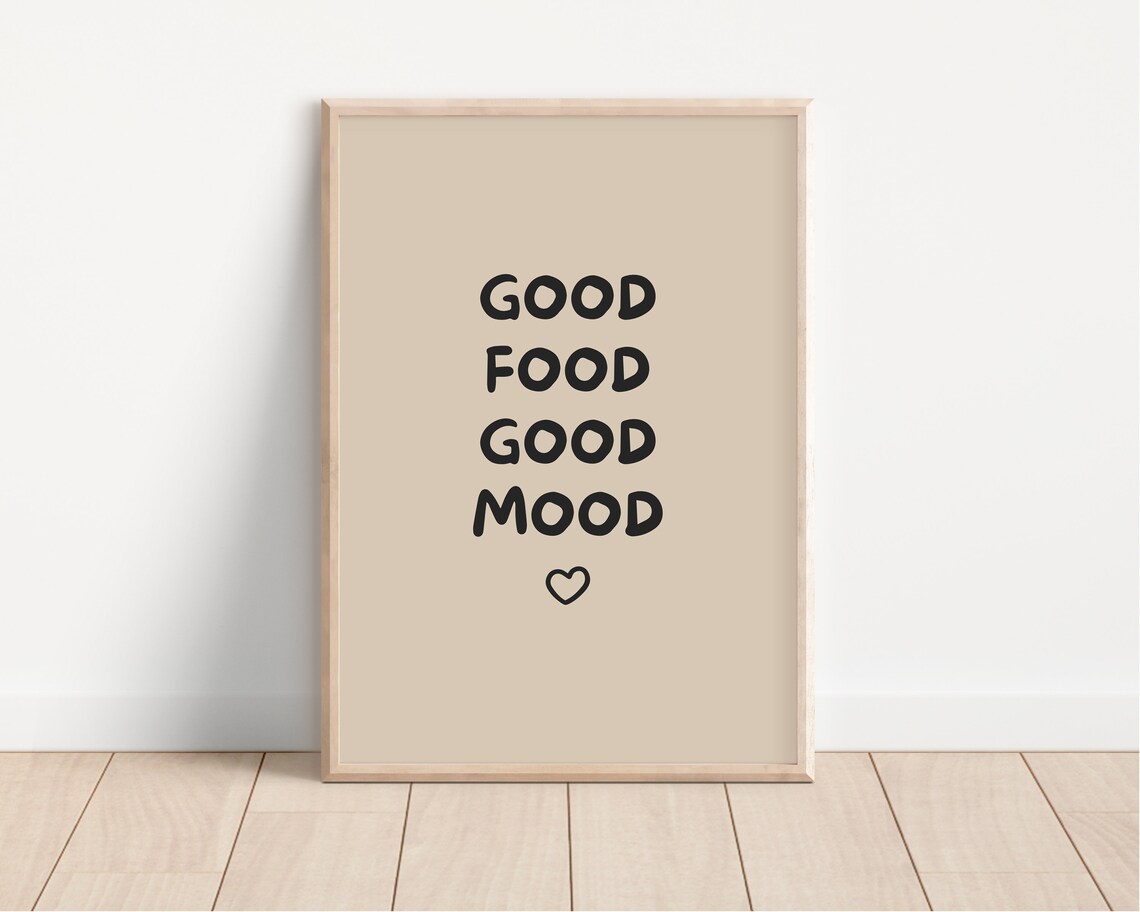 Good Food Good Mood Print Aesthetic Kitchen Decor Trendy Kitchen Wall Art Kitchen Print Cute Kitchen Poster Wall Art - Image 3