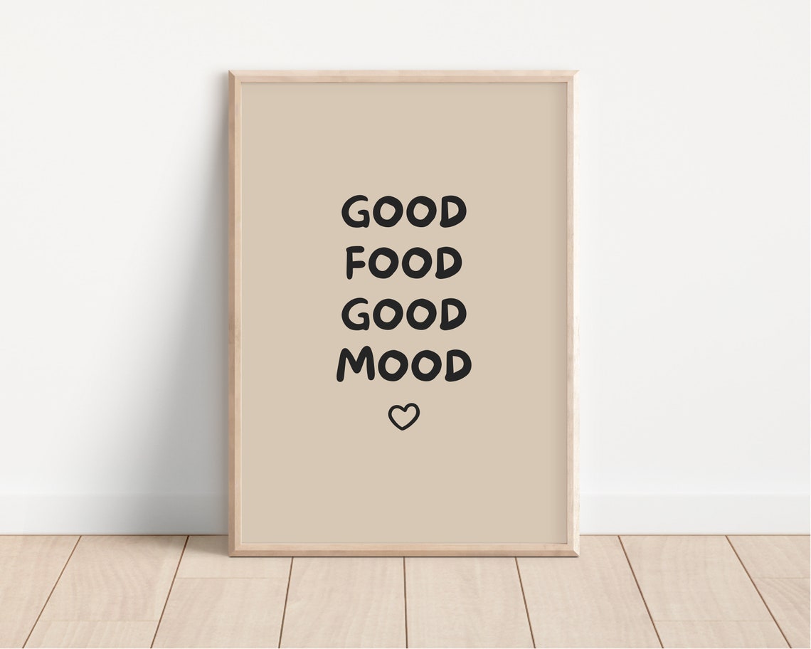 Good Food Good Mood Typography Kitchen Quote Decor Wall Poster - Image 3