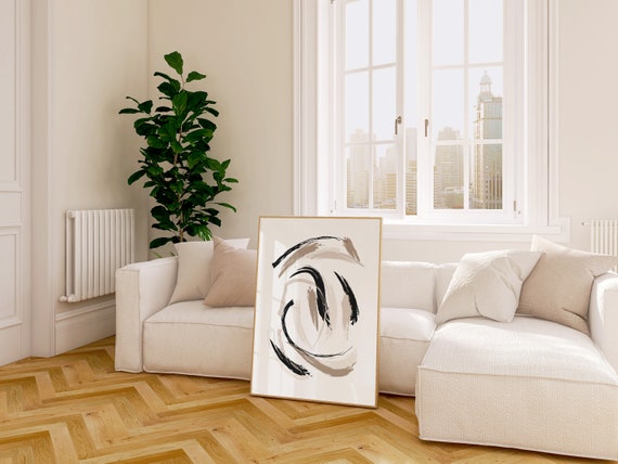 Neutral Brush Strokes Abstract Print Minimalist Wall Art Contemporary Art Print Neutral Wall Art Aesthetic Print Wall Art