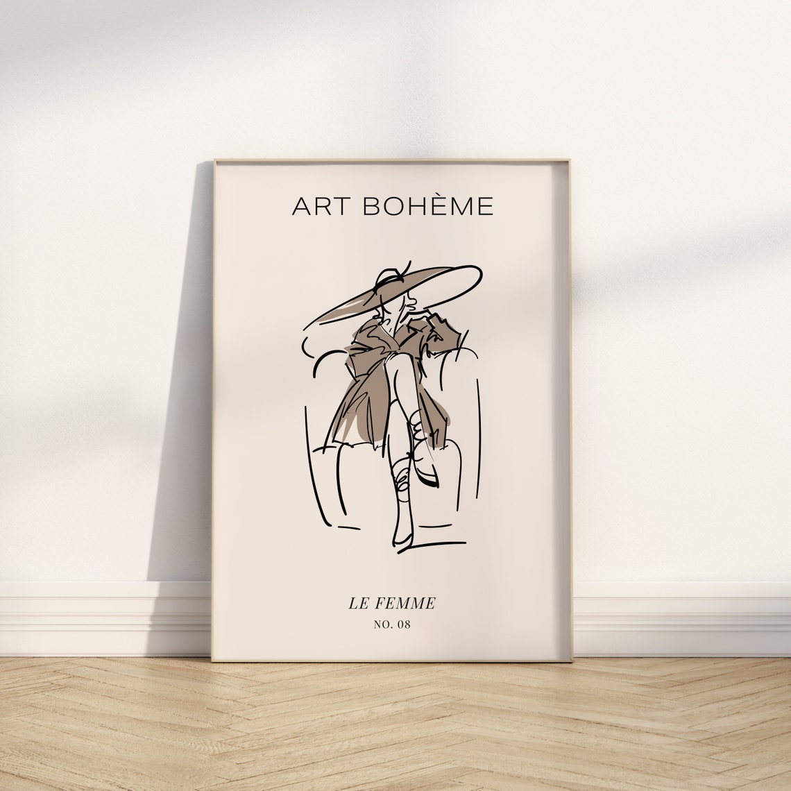 Art Boheme Le Femme Fashion Sketch Beige Minimalist Decor Poster - Image 4