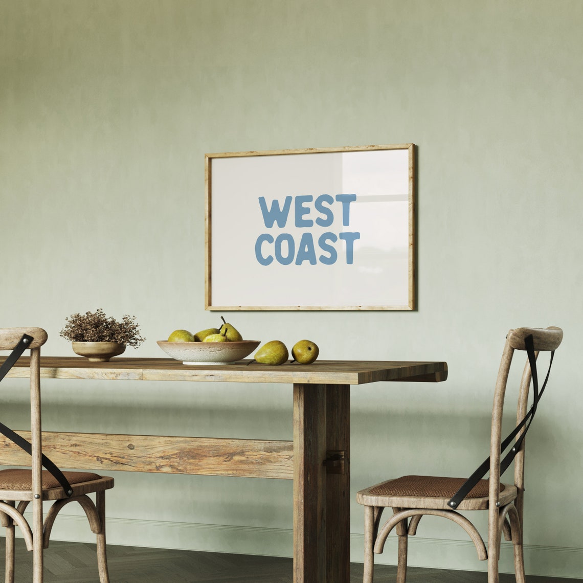 West Coast Blue Hand Lettered Minimalist Typography Decor Poster - Image 3