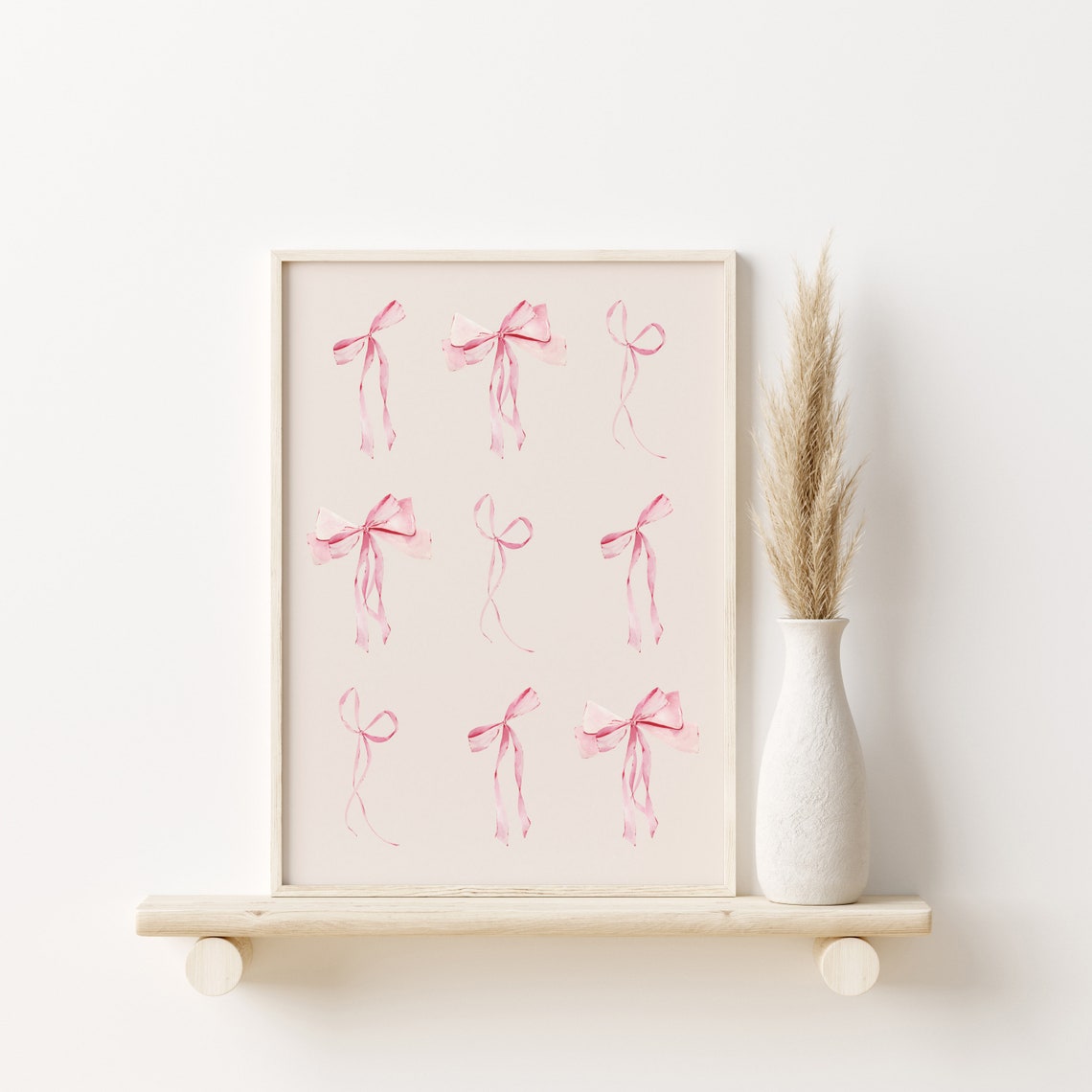 Pink Watercolor Bows Coquette Balletcore Girls Room Decor Poster