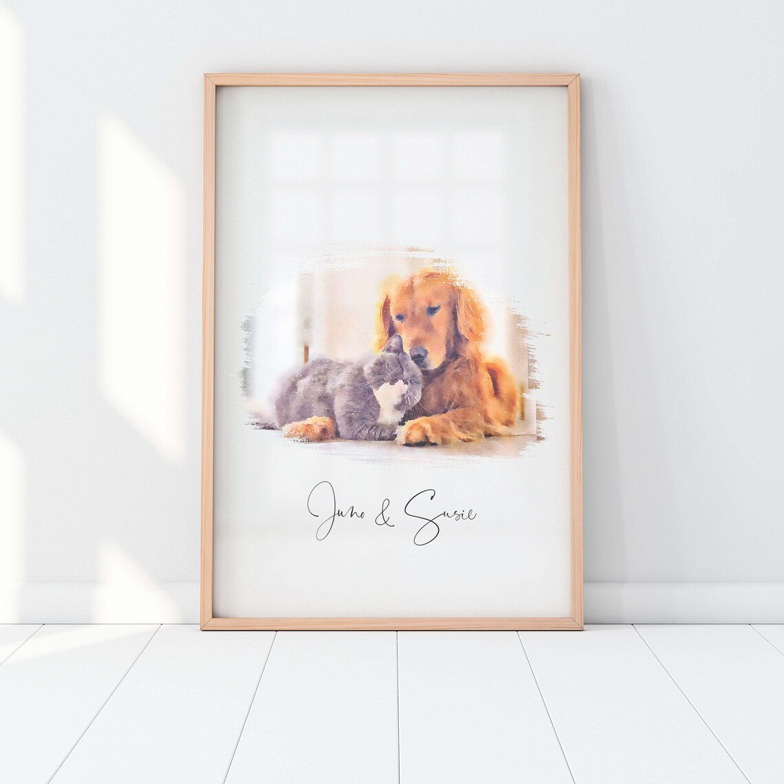 Custom Watercolor Pet Art, Personalized Art Print - Image 3