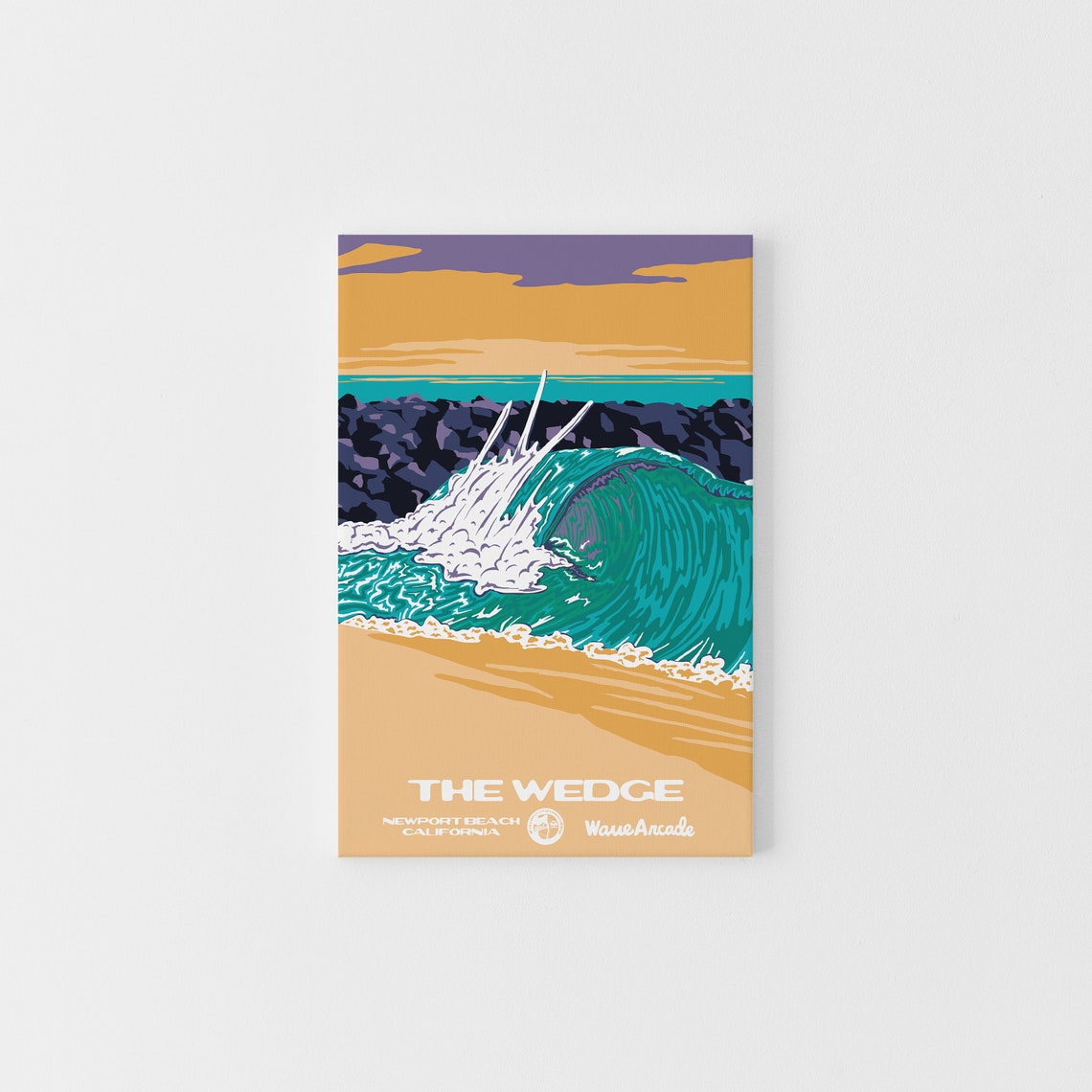 The Wedge Newport Beach Crashing Wave Travel Poster California