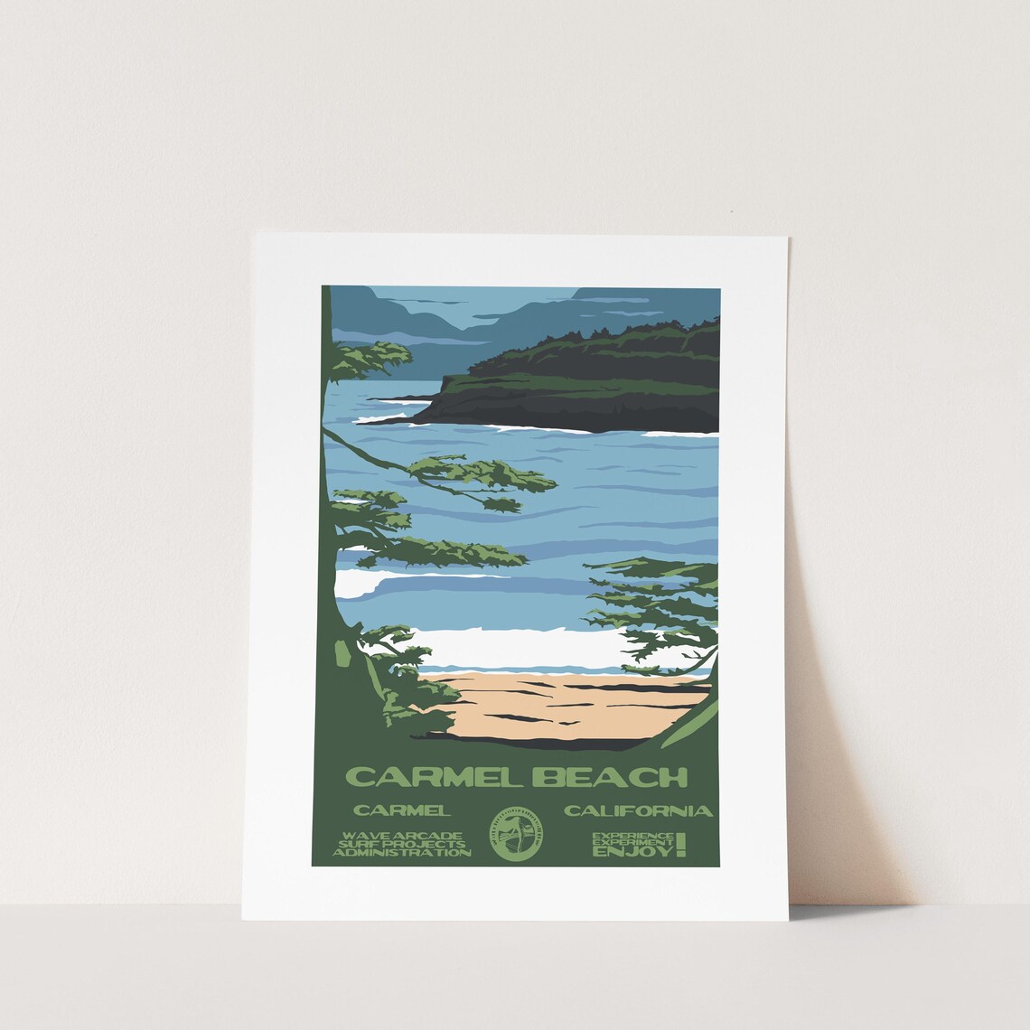 Copy Carmel Beach Carmel Ca Surf Poster National Parks Style