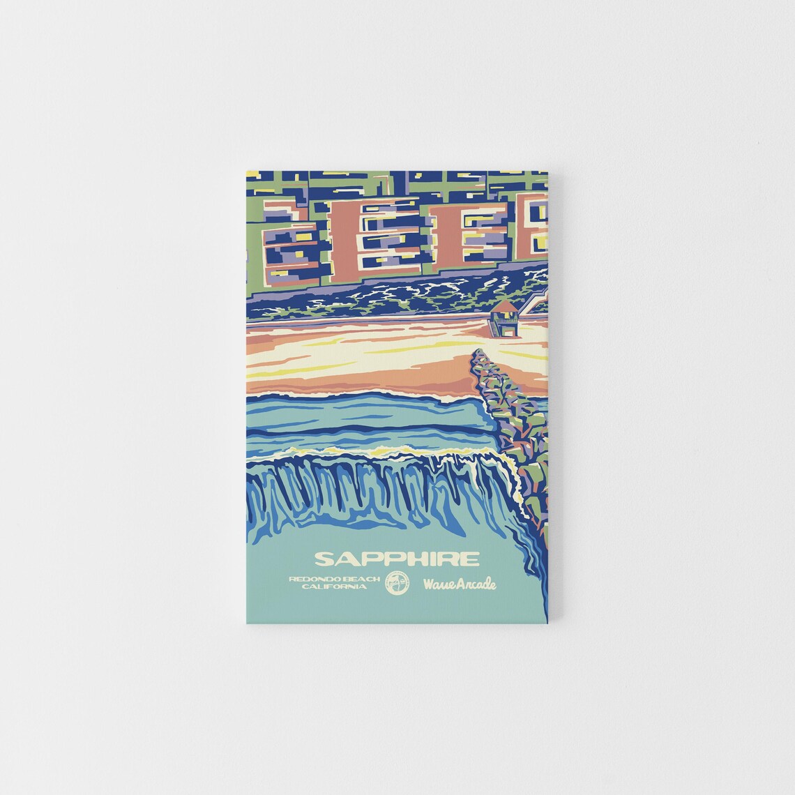 Sapphire St Redondo Beach Ca Print National Parks Vintage Style Surf Art Framedunframed Coastal Print