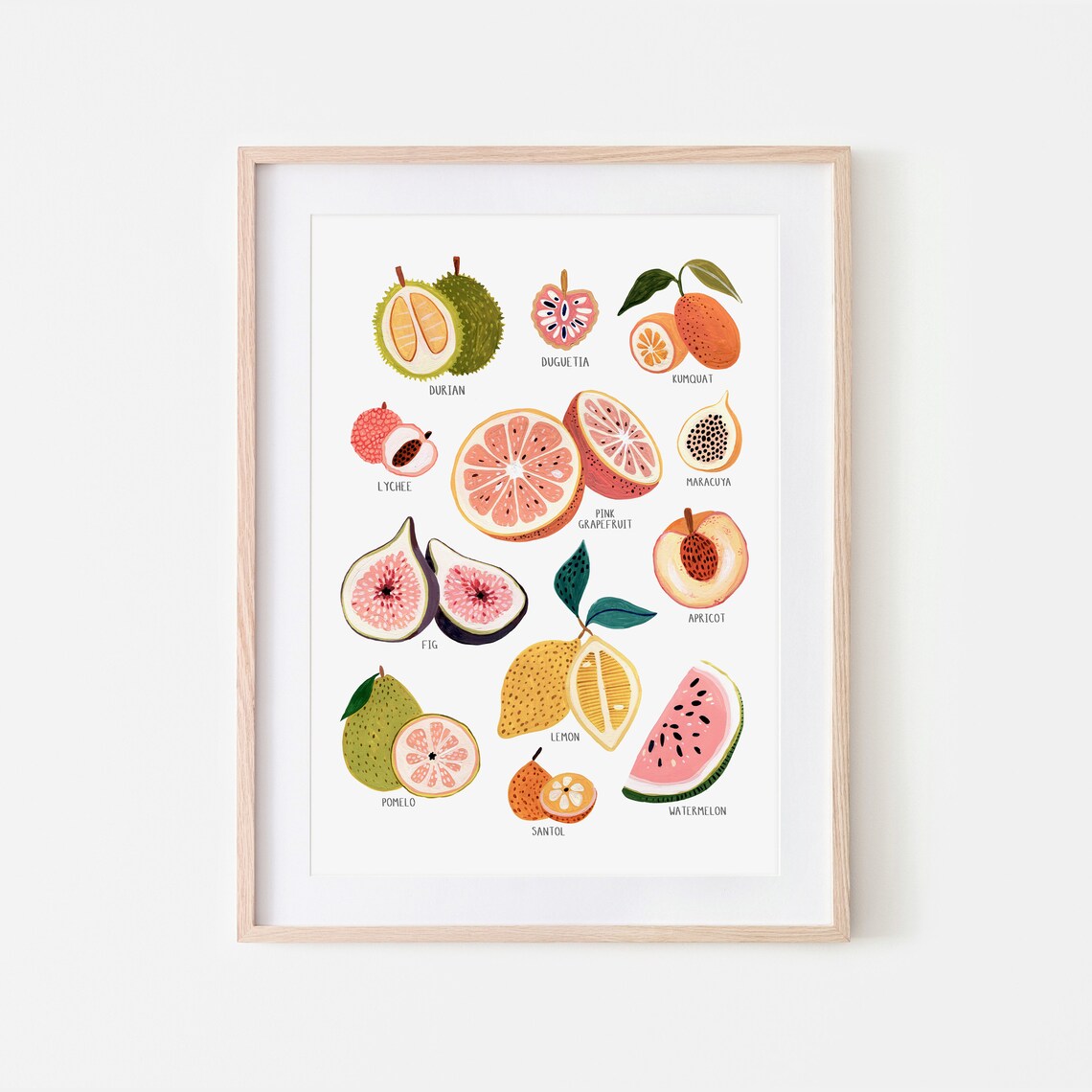 Fruit Collection Print, Kitchen Botanical Art