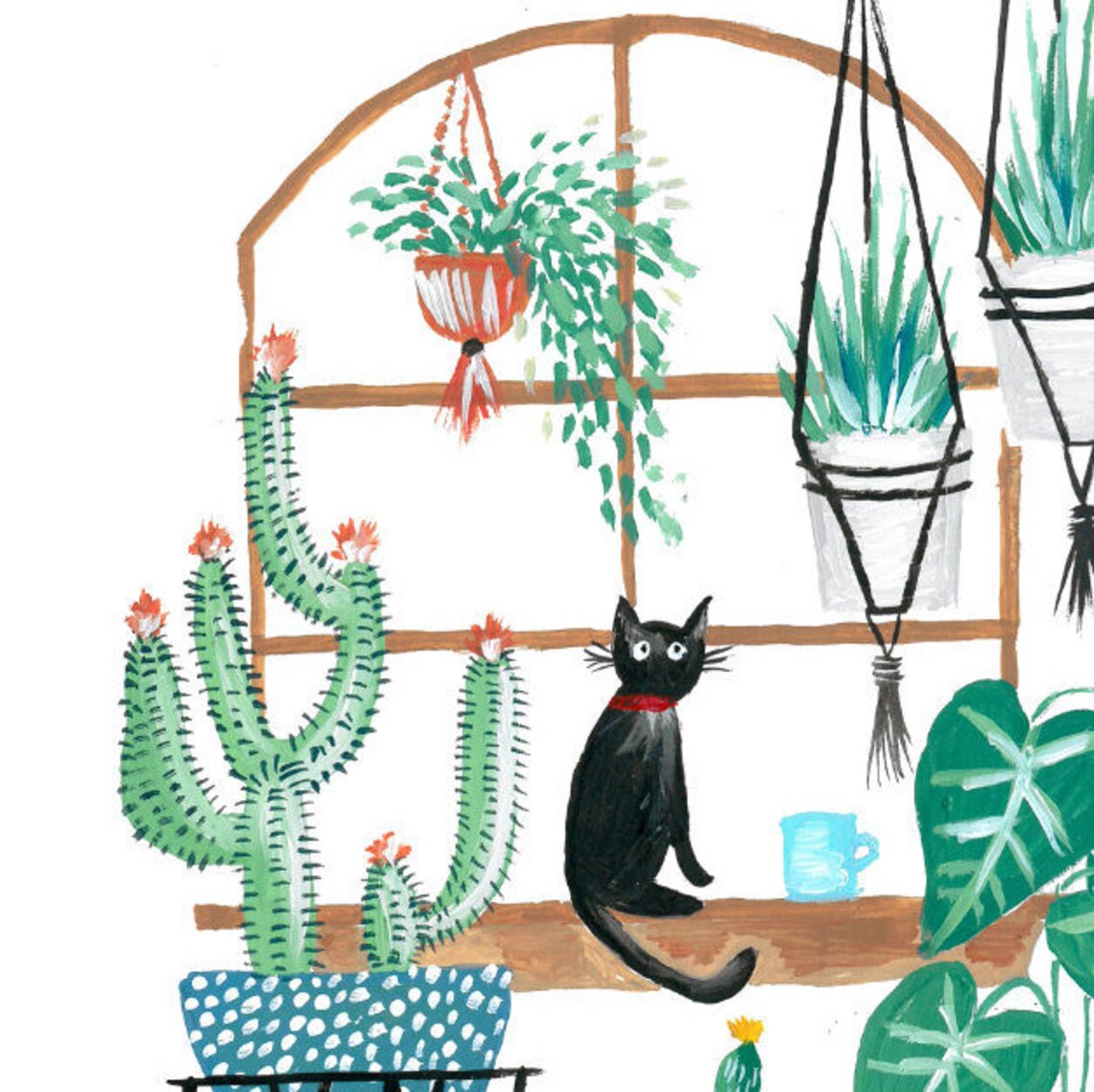 Black Cat Cat Illustration Art Print, Cat Lover Gift - Image 2