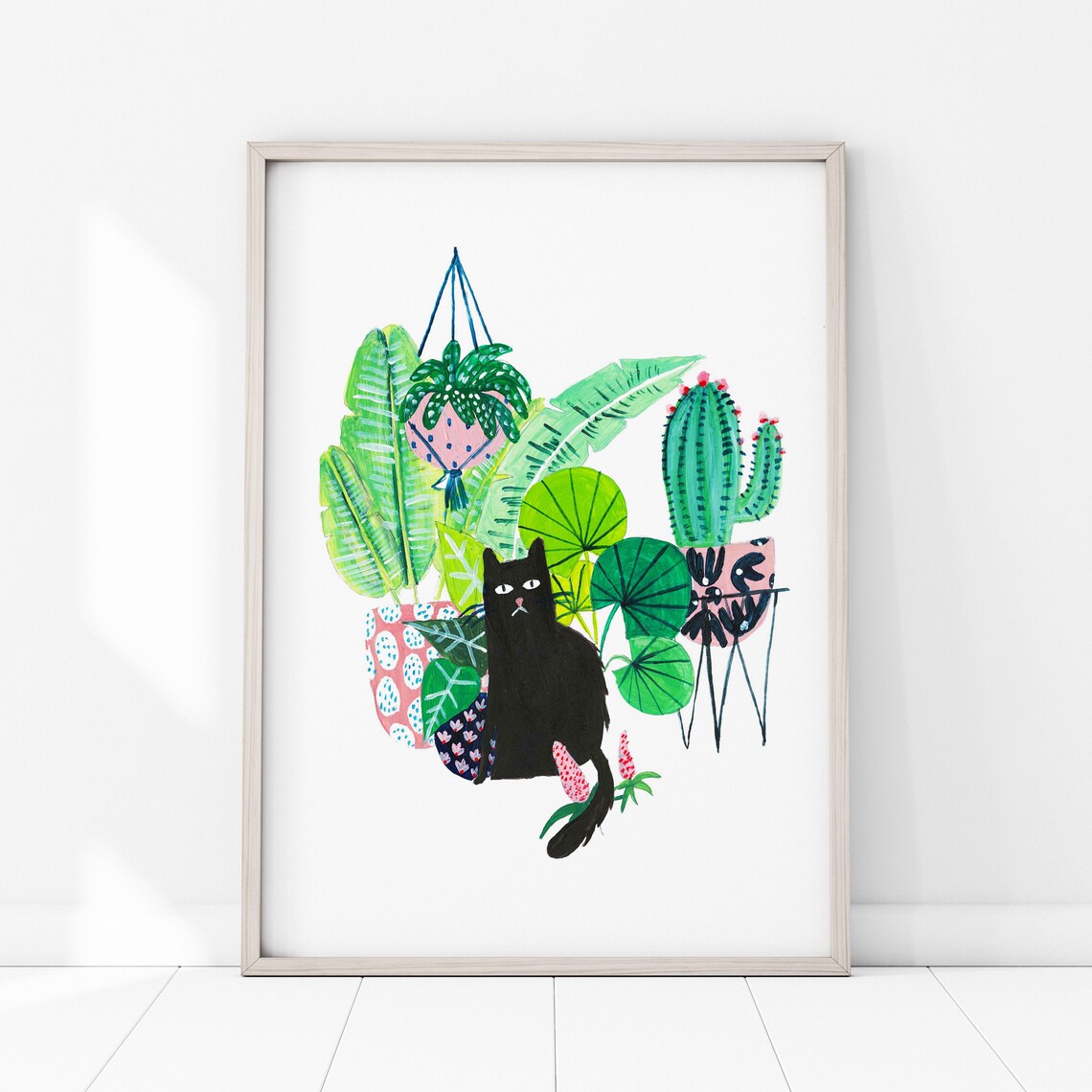 Black Cat Cat Art Print, Cat Lover Decor - Image 4