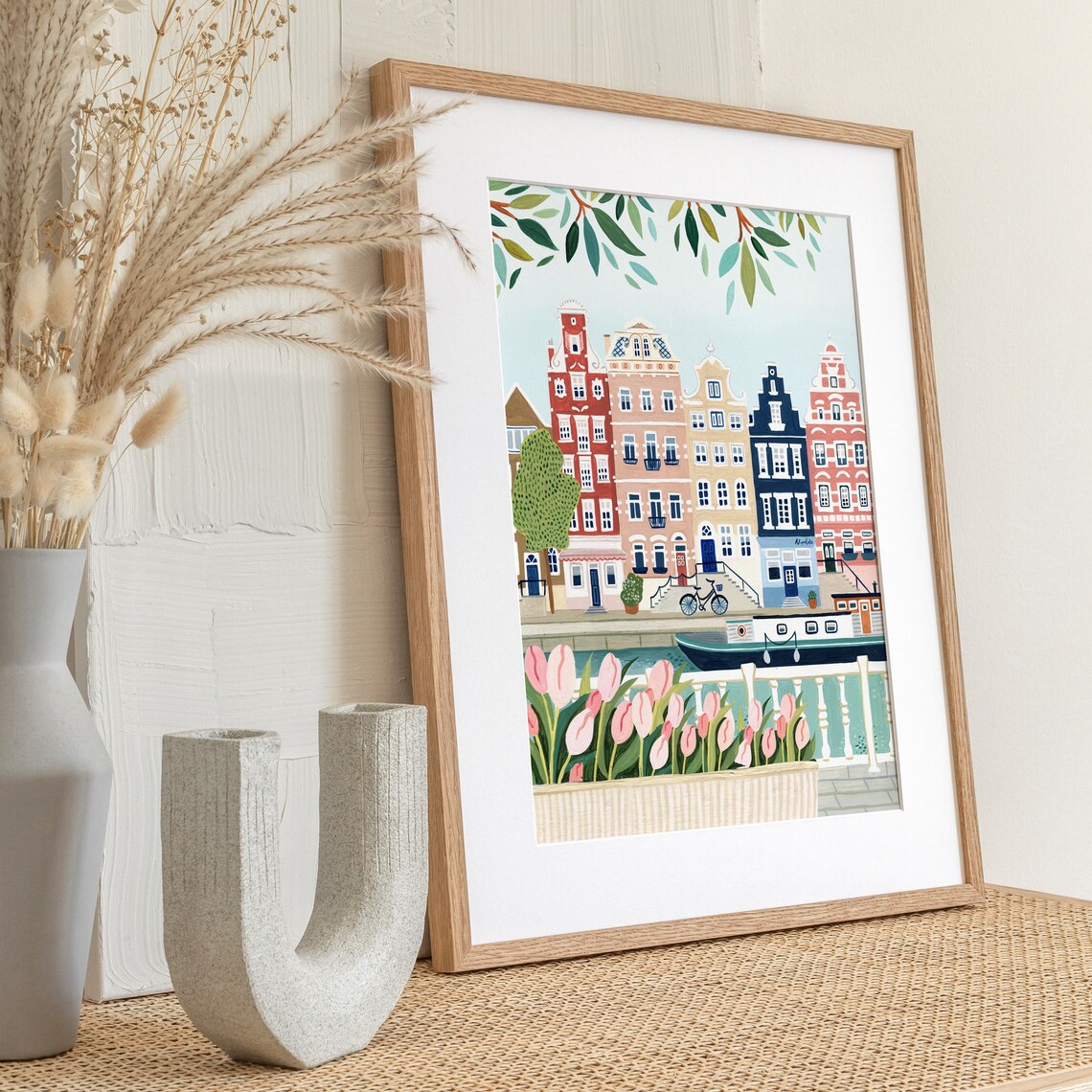 Amsterdam Tulips Housewarming Gift Travel Poster - Image 3