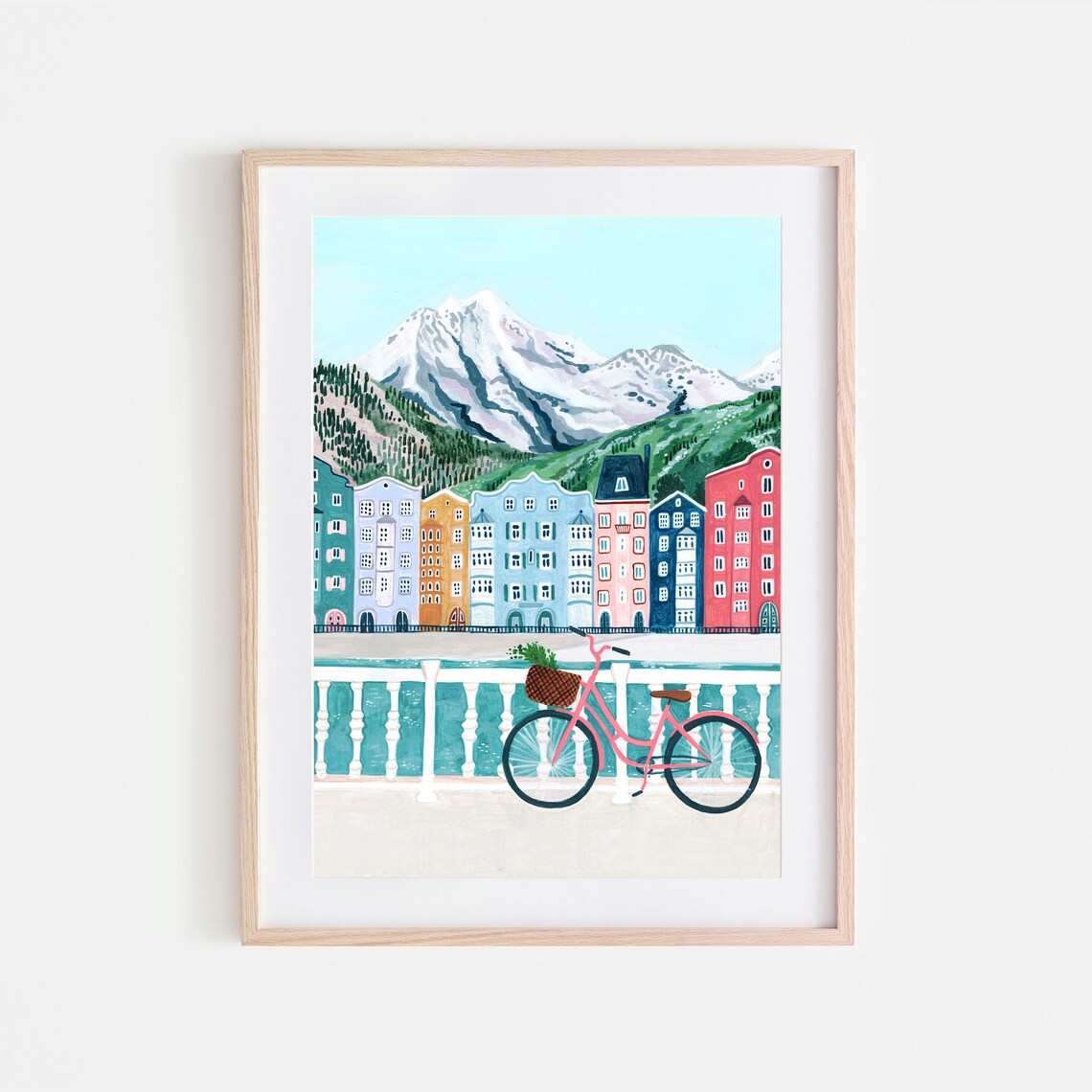 Innsbruck Austria Travel Poster, Austrian Alps