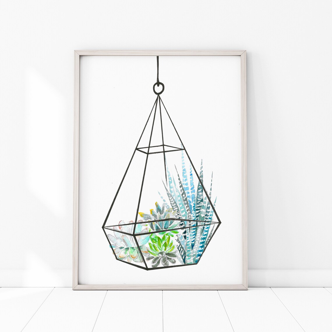 Terrarium Botanical Print, Geometric Houseplants Art - Image 3