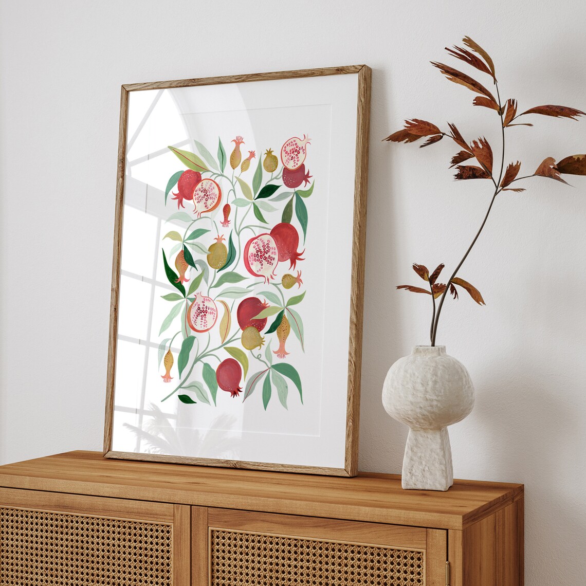 Pomegranate Botanical Art Print, Modern Farmhouse - Image 5