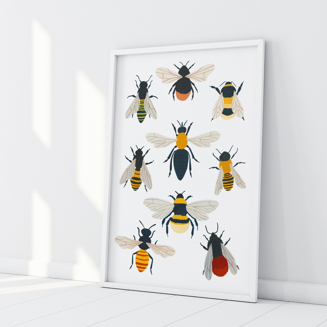 British Bee Species Art Print, Bumblebee Nursery Decor - Image 3