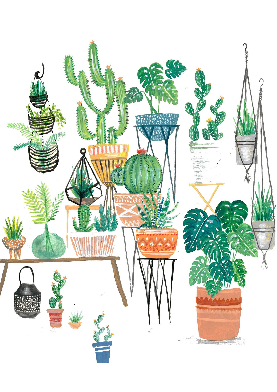 Cactus Botanical Illustration Art Print, Boho - Image 2