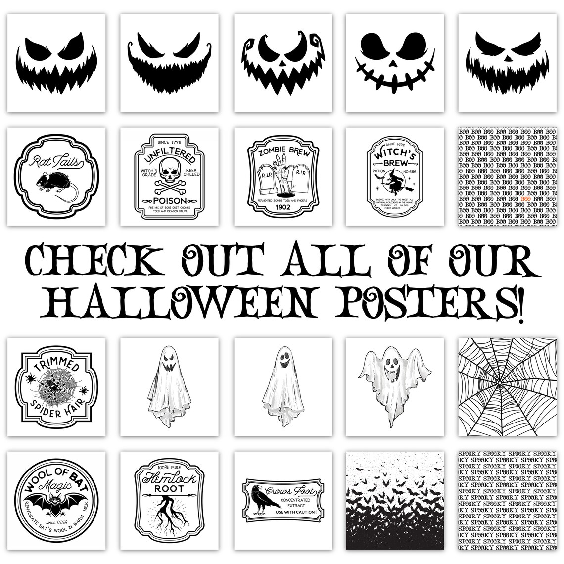 Spooky Black Crow Potion Label Halloween Wall Art Vintage Apothecary Poster - Image 2