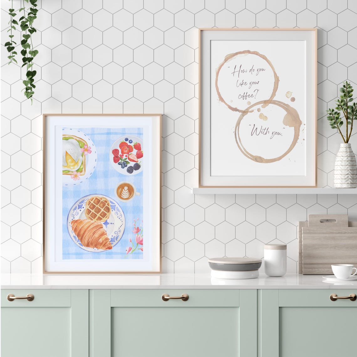 Little Breakfast Picnic Poster with Croissant Waffle Eggs and Fruit - Image 3