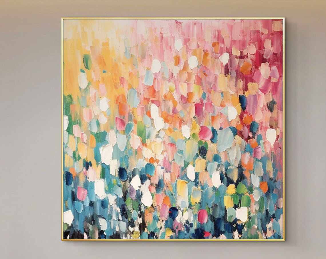 Abstract Colorful Texture, Modern Living Room Art Print