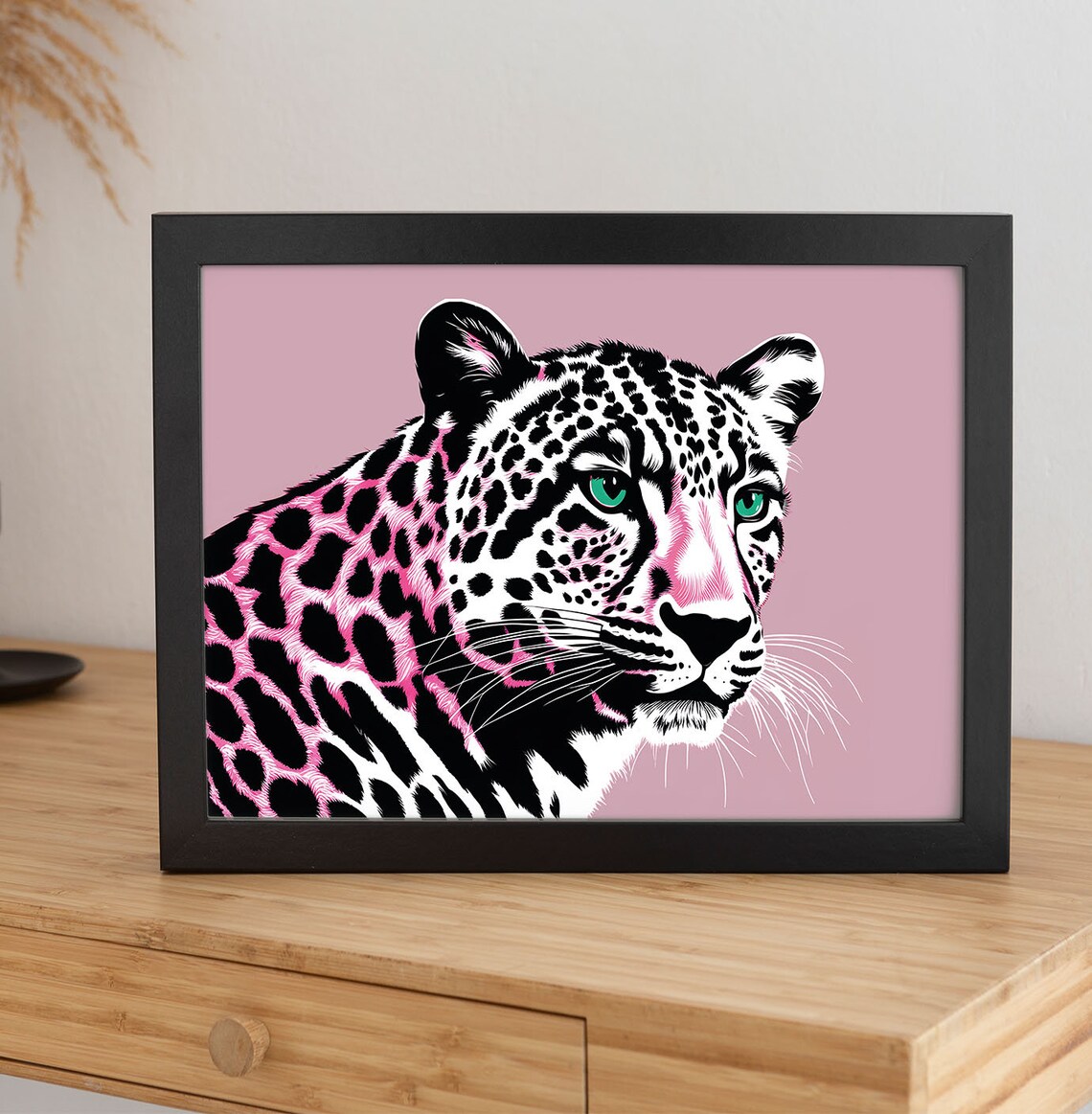 Leopard Animal Print Poster, Pink Berry - Image 2