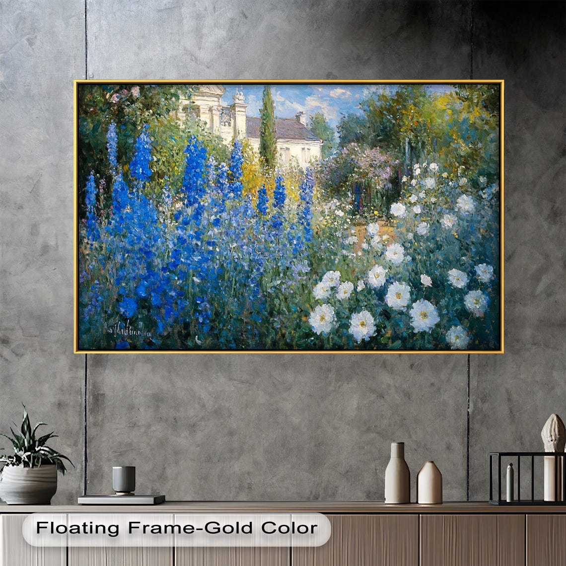 Cottage Garden Impressionist Floral Scene, Art Print - Image 4