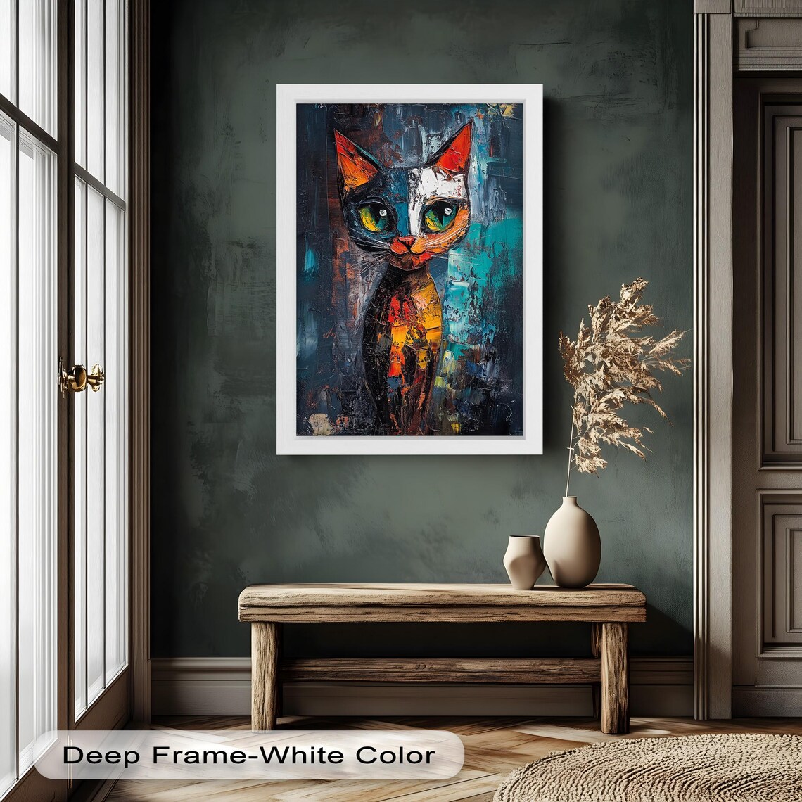 Colorful Cat Abstract, Modern Pet Lover Decor - Image 3