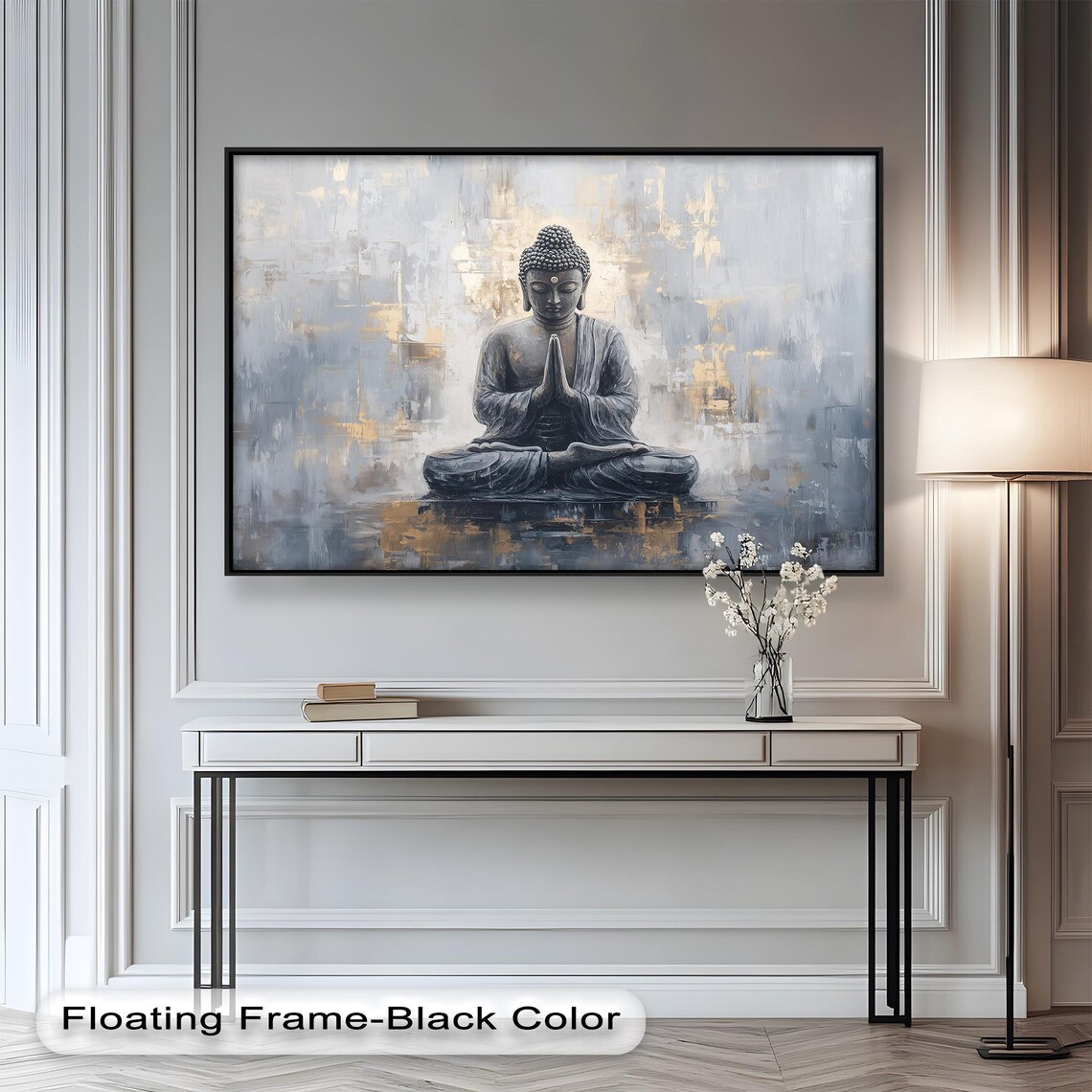 Gray Buddha Zen Meditation Decor, Asian Style - Image 2